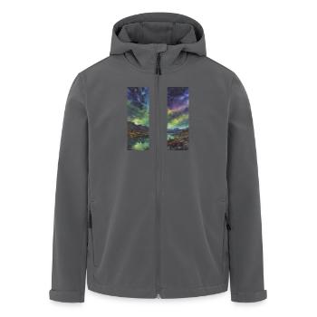 Polarlicht über dem stillen See - Recycelte Männer Softshell-Jacke von Stanley/Stella - Anthrazit - Vorne - AI Model Male 185 light (185cm)