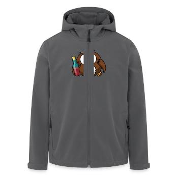 Eule betrunken - Recycelte Männer Softshell-Jacke von Stanley/Stella - Anthrazit - Vorne - AI Model Male 185 light (185cm)