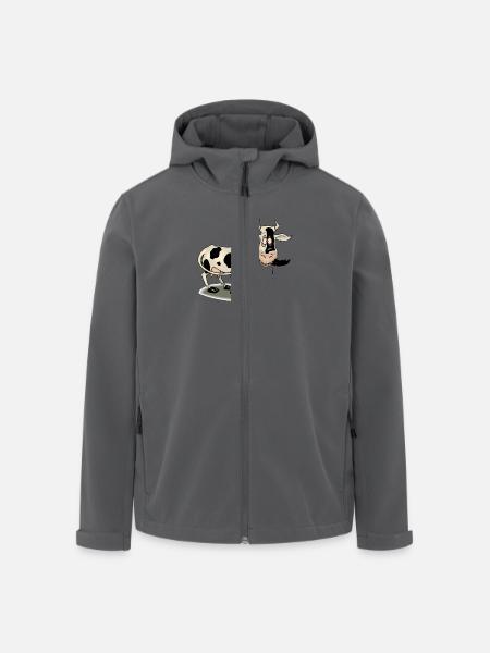 Kuh - Recycelte Männer Softshell-Jacke von Stanley/Stella - Anthrazit
