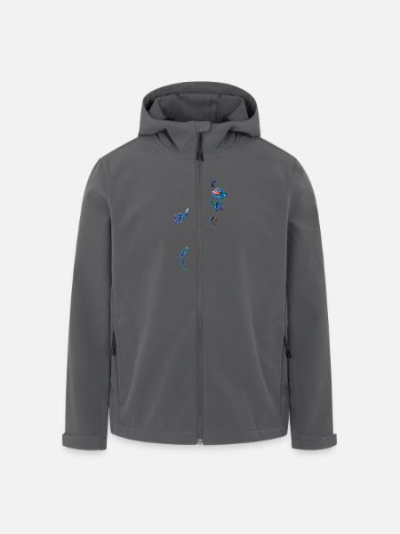 Echse in Blau - Recycelte Männer Softshell-Jacke von Stanley/Stella - Anthrazit