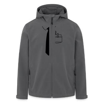 Hemd Krawatte und Namensschild für den Wunschnamen - Recycelte Männer Softshell-Jacke von Stanley/Stella - Anthrazit - Vorne - AI Model Male 185 light (185cm)