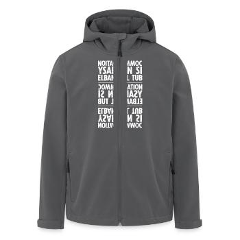 Kommunikation weiß sixnineline - Recycelte Männer Softshell-Jacke von Stanley/Stella - Anthrazit - Vorne - AI Model Male 185 light (185cm)