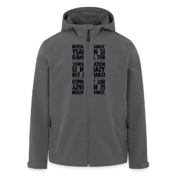 Kommunikation schwarz sixnineline - Recycelte Männer Softshell-Jacke von Stanley/Stella - Anthrazit - Vorne - AI Model Male 185 light (185cm)