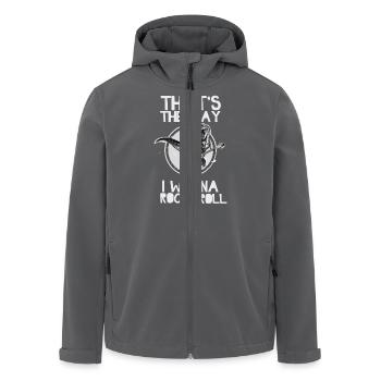 T-rex Dino Rock - Men’s Recycled Softshell Jacket by Stanley/Stella - anthracite - Front - AI Model Male 185 light (185cm)