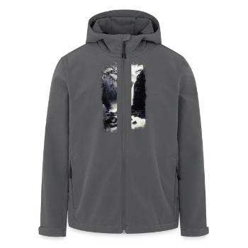 Wasserfall in der Wildnis - Recycelte Männer Softshell-Jacke von Stanley/Stella - Anthrazit - Vorne - AI Model Male 185 light (185cm)