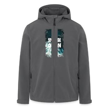 SAVE THE OCEAN - Recycelte Männer Softshell-Jacke von Stanley/Stella - Anthrazit - Vorne - AI Model Male 185 light (185cm)