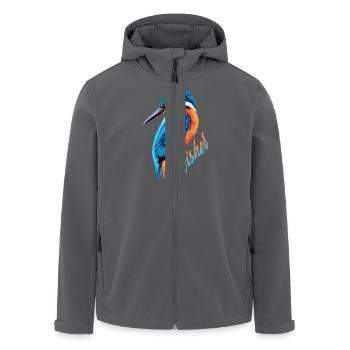 Niedlicher Eisvogel - Recycelte Männer Softshell-Jacke von Stanley/Stella - Anthrazit - Vorne - AI Model Male 185 light (185cm)