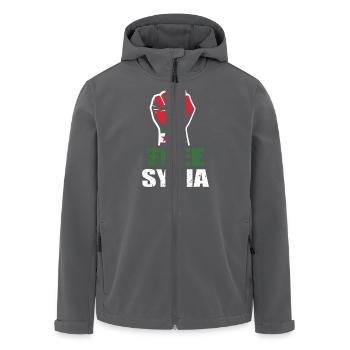 Free Syria Freies Syrien Hand Frauen - Recycelte Männer Softshell-Jacke von Stanley/Stella - Anthrazit - Vorne - AI Model Male 185 light (185cm)
