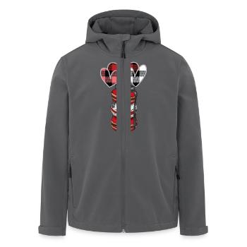 Valentinstag-Macaron-Stapel mit Büffelkaro-Herzen - Recycelte Männer Softshell-Jacke von Stanley/Stella - Anthrazit - Vorne - AI Model Male 185 light (185cm)