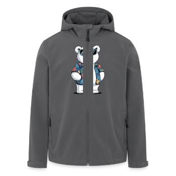Lustiger Sommer Eisbär - Recycelte Männer Softshell-Jacke von Stanley/Stella - Anthrazit - Vorne - AI Model Male 185 light (185cm)