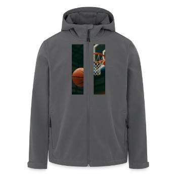 Basketball auf dem Weg zum Korb - Recycelte Männer Softshell-Jacke von Stanley/Stella - Anthrazit - Vorne - AI Model Male 185 light (185cm)