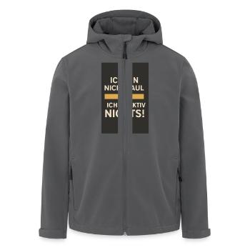 Ich bin nicht faul - Ich tu aktiv nichts 01 - Recycelte Männer Softshell-Jacke von Stanley/Stella - Anthrazit - Vorne - AI Model Male 185 light (185cm)