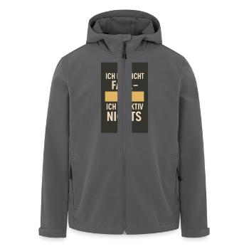 Ich bin nicht faul - Ich tu aktiv nichts 02 - Recycelte Männer Softshell-Jacke von Stanley/Stella - Anthrazit - Vorne - AI Model Male 185 light (185cm)