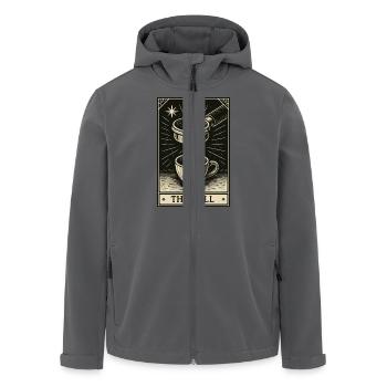 Tarot für Kaffeeliebhaber – Der Sog - Recycelte Männer Softshell-Jacke von Stanley/Stella - Anthrazit - Vorne - AI Model Male 185 light (185cm)