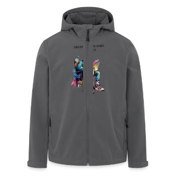 Emotional erschöpft, aber super stylisch - Recycelte Männer Softshell-Jacke von Stanley/Stella - Anthrazit - Vorne - AI Model Male 185 light (185cm)
