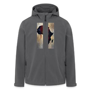Afrika Karte Stamm Kunstdruck - Recycelte Männer Softshell-Jacke von Stanley/Stella - Anthrazit - Vorne - AI Model Male 185 light (185cm)