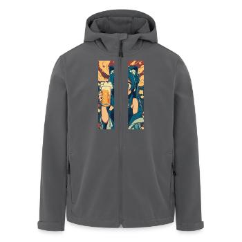 Prost! Anime Mädchen mit Bier - Recycelte Männer Softshell-Jacke von Stanley/Stella - Anthrazit - Vorne - AI Model Male 185 light (185cm)