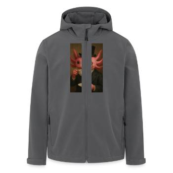 Gentleman Axolotl Tea Time - Recycelte Männer Softshell-Jacke von Stanley/Stella - Anthrazit - Vorne - AI Model Male 185 light (185cm)