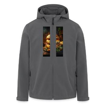 Epischer Speck-Käse-Burger-Stapel - Recycelte Männer Softshell-Jacke von Stanley/Stella - Anthrazit - Vorne - AI Model Male 185 light (185cm)