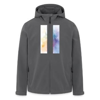Wasserfarben abstrakt, Aquarell-Kunst farbig - Recycelte Männer Softshell-Jacke von Stanley/Stella - Anthrazit - Vorne - AI Model Male 185 light (185cm)