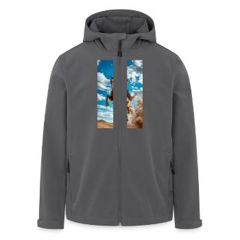 Epischer Cowboy-Sprung - Recycelte Männer Softshell-Jacke von Stanley/Stella - Anthrazit - Vorne - AI Model Male 185 light (185cm)
