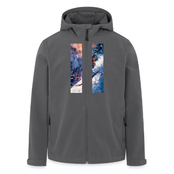 Epische Snowboard-Abenteuerkunst - Recycelte Männer Softshell-Jacke von Stanley/Stella - Anthrazit - Vorne - AI Model Male 185 light (185cm)