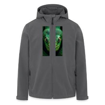 Hypnotischer grüner Schlangenblick - Recycelte Männer Softshell-Jacke von Stanley/Stella - Anthrazit - Vorne - AI Model Male 185 light (185cm)