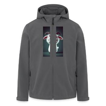 Mürrischer Cartoon-Ziegenstarrer - Recycelte Männer Softshell-Jacke von Stanley/Stella - Anthrazit - Vorne - AI Model Male 185 light (185cm)