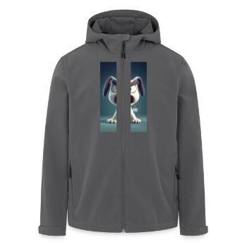 Mürrischer Cartoon-Hunde-Rage-Modus - Recycelte Männer Softshell-Jacke von Stanley/Stella - Anthrazit - Vorne - AI Model Male 185 light (185cm)