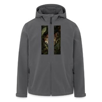 Jaguar im Dschungel versteckt - Recycelte Männer Softshell-Jacke von Stanley/Stella - Anthrazit - Vorne - AI Model Male 185 light (185cm)