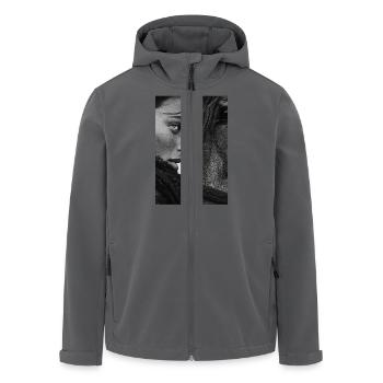 Seelenverbindung in Monochrom - Recycelte Männer Softshell-Jacke von Stanley/Stella - Anthrazit - Vorne - AI Model Male 185 light (185cm)