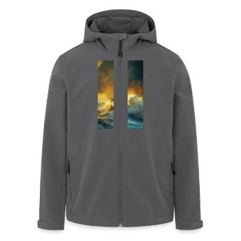 Leuchtturm im Sturm - Recycelte Männer Softshell-Jacke von Stanley/Stella - Anthrazit - Vorne - AI Model Male 185 light (185cm)
