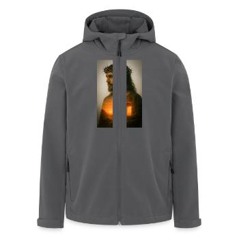 Auferstandener Erlöser im Morgengrauen - Recycelte Männer Softshell-Jacke von Stanley/Stella - Anthrazit - Vorne - AI Model Male 185 light (185cm)