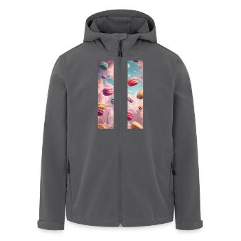 Pariser Macaron-Traumlandschaft - Recycelte Männer Softshell-Jacke von Stanley/Stella - Anthrazit - Vorne - AI Model Male 185 light (185cm)