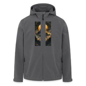 Himmlische Berg-Traumlandschaft - Recycelte Männer Softshell-Jacke von Stanley/Stella - Anthrazit - Vorne - AI Model Male 185 light (185cm)