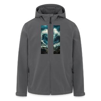 Göttliche Kraft spaltet das Meer - Recycelte Männer Softshell-Jacke von Stanley/Stella - Anthrazit - Vorne - AI Model Male 185 light (185cm)