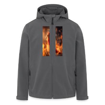 Mr. Chili bringt die Hitze - Recycelte Männer Softshell-Jacke von Stanley/Stella - Anthrazit - Vorne - AI Model Male 185 light (185cm)