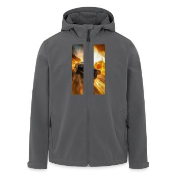 Muscle-Car in Firestorm Drift - Recycelte Männer Softshell-Jacke von Stanley/Stella - Anthrazit - Vorne - AI Model Male 185 light (185cm)