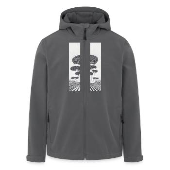 Optischer Pilzwald - Recycelte Männer Softshell-Jacke von Stanley/Stella - Anthrazit - Vorne - AI Model Male 185 light (185cm)