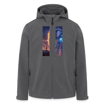 Himmlischer Elefant Wächter - Recycelte Männer Softshell-Jacke von Stanley/Stella - Anthrazit - Vorne - AI Model Male 185 light (185cm)