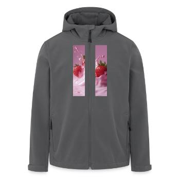 Erdbeeren in Pink Splash - Recycelte Männer Softshell-Jacke von Stanley/Stella - Anthrazit - Vorne - AI Model Male 185 light (185cm)