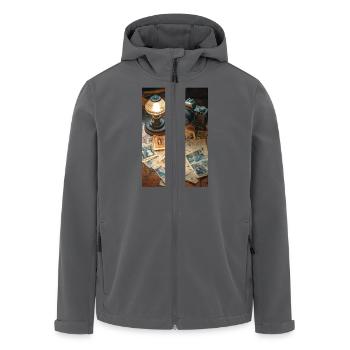 Vintage-Erinnerungen, die in der Zeit festgehalten wurden - Recycelte Männer Softshell-Jacke von Stanley/Stella - Anthrazit - Vorne - AI Model Male 185 light (185cm)