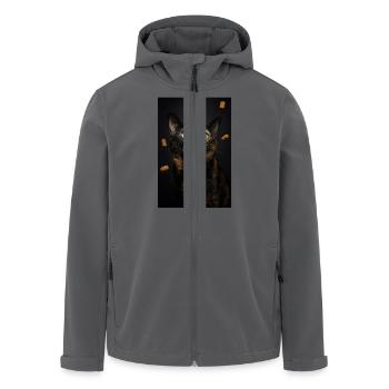 Aufgeregte Katze liebt Leckerlis - Recycelte Männer Softshell-Jacke von Stanley/Stella - Anthrazit - Vorne - AI Model Male 185 light (185cm)