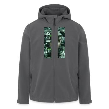 Cyberpunk Digitaler Schrei - Recycelte Männer Softshell-Jacke von Stanley/Stella - Anthrazit - Vorne - AI Model Male 185 light (185cm)