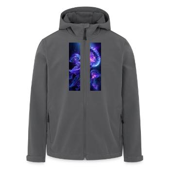 Neon Glow Qualle - Recycelte Männer Softshell-Jacke von Stanley/Stella - Anthrazit - Vorne - AI Model Male 185 light (185cm)