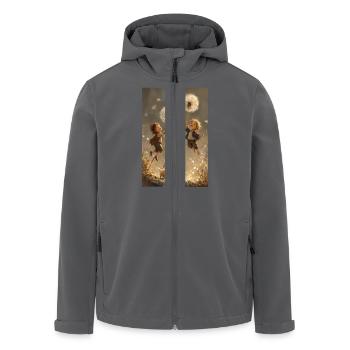 Fröhliches Löwenzahn-Abenteuer - Recycelte Männer Softshell-Jacke von Stanley/Stella - Anthrazit - Vorne - AI Model Male 185 light (185cm)