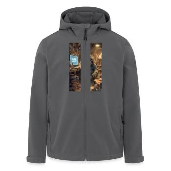 Internet-Troll wird gesperrt - Recycelte Männer Softshell-Jacke von Stanley/Stella - Anthrazit - Vorne - AI Model Male 185 light (185cm)