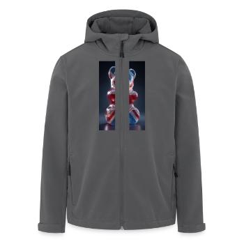 Gummibärchen mit britischer Flagge - Recycelte Männer Softshell-Jacke von Stanley/Stella - Anthrazit - Vorne - AI Model Male 185 light (185cm)