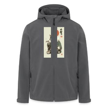 Samurai-Katze schlürft Ramen - Recycelte Männer Softshell-Jacke von Stanley/Stella - Anthrazit - Vorne - AI Model Male 185 light (185cm)