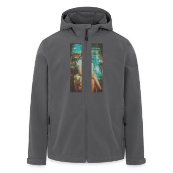 Retro-Sci-Fi-Betreiber - Recycelte Männer Softshell-Jacke von Stanley/Stella - Anthrazit - Vorne - AI Model Male 185 light (185cm)